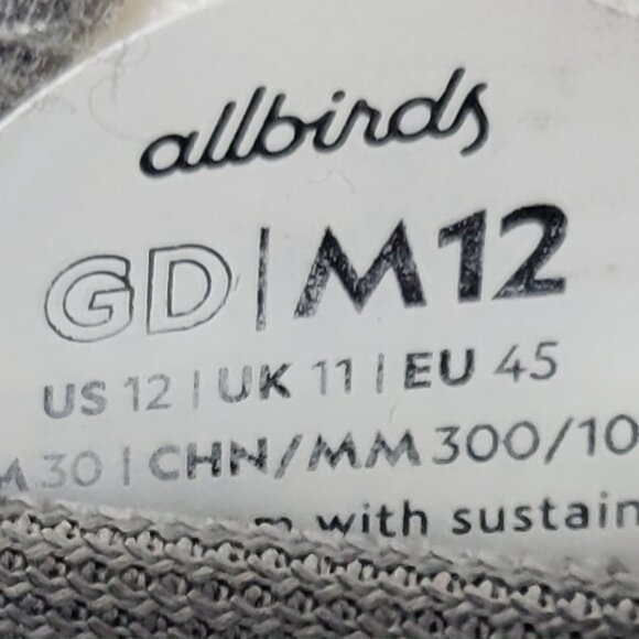 Allbirds Tree Dasher TD2 Men's Size US 12 White Lace Up Running Sneakers - Picture 10 of 11